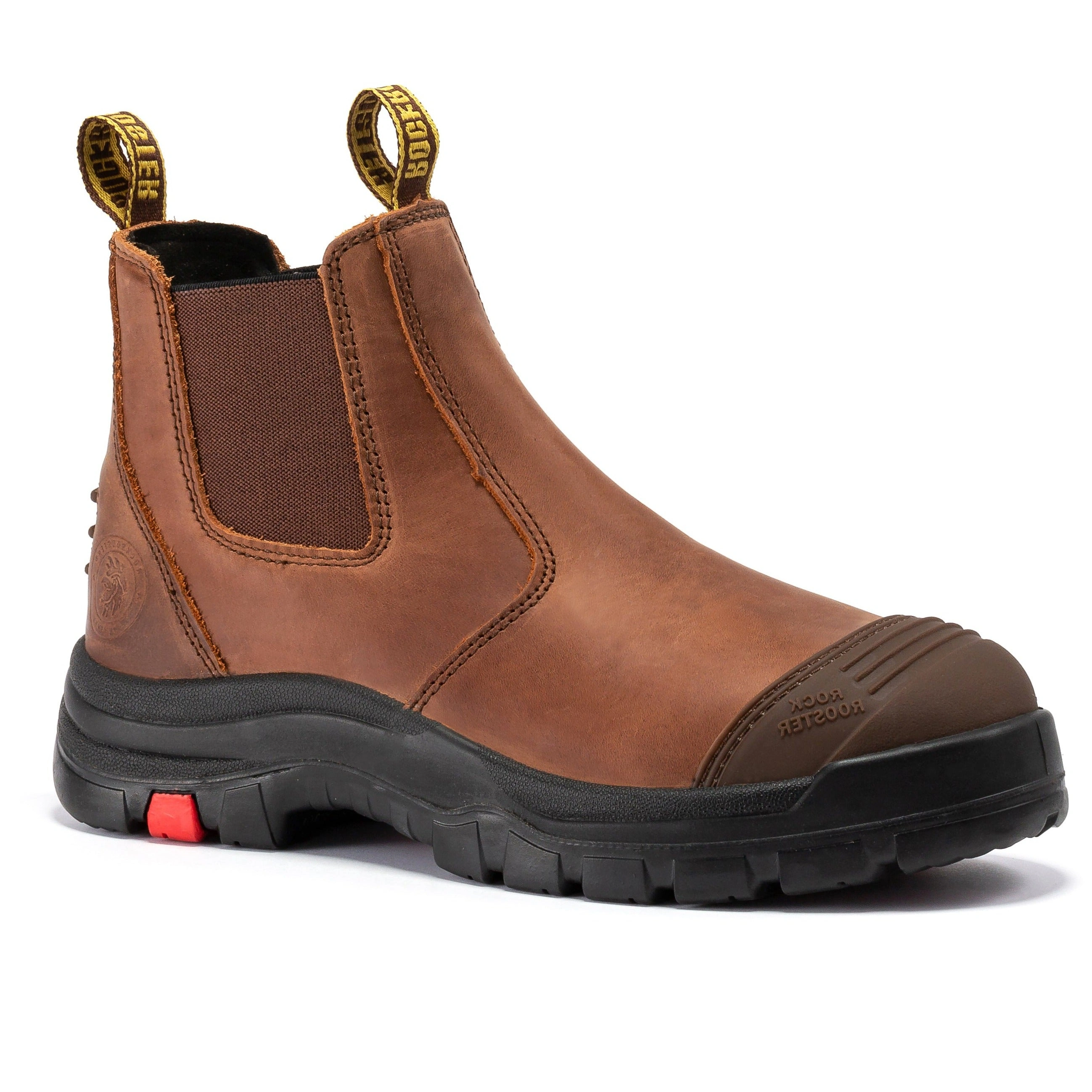 ROCKROOSTER Lumen Braun Leder Arbeitsstiefel AK224: Dein treuer Begleiter für jeden Job und Abenteuer.